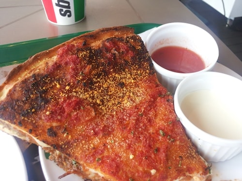Sbarro Pizza Slice with Salsa