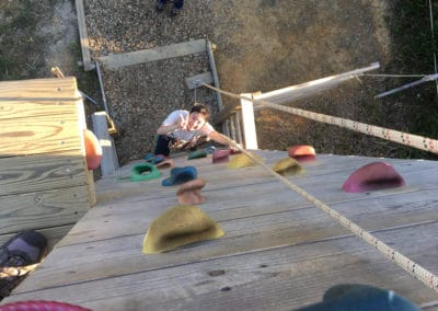 Climbing wall at Forest Adventure