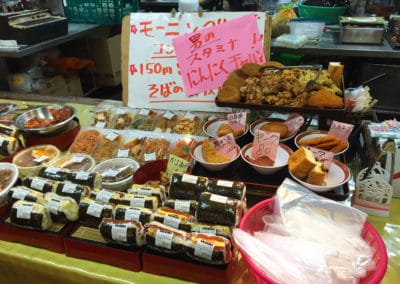Selection of bento and onigiri