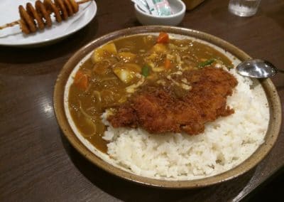 Curry with rice and pork cutlet