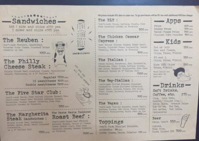 Five Star Deli Menu