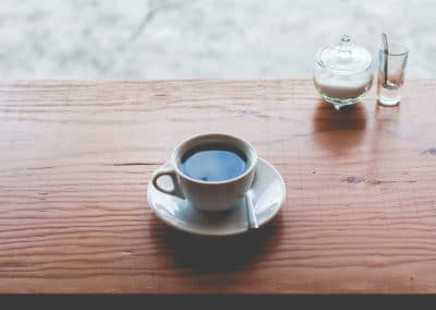 Cup of Coffee with Bowl of Sugar