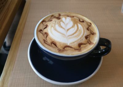 Cappucino decorated with flower