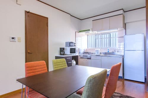 Kitchen at Oki Temporary Lodging