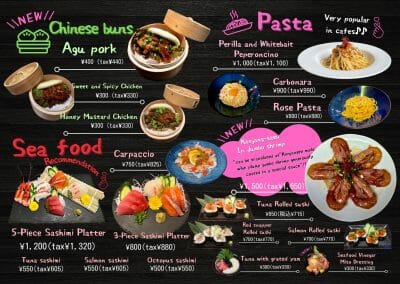 Muhan Pasta, Seafood and Chinese buns menu